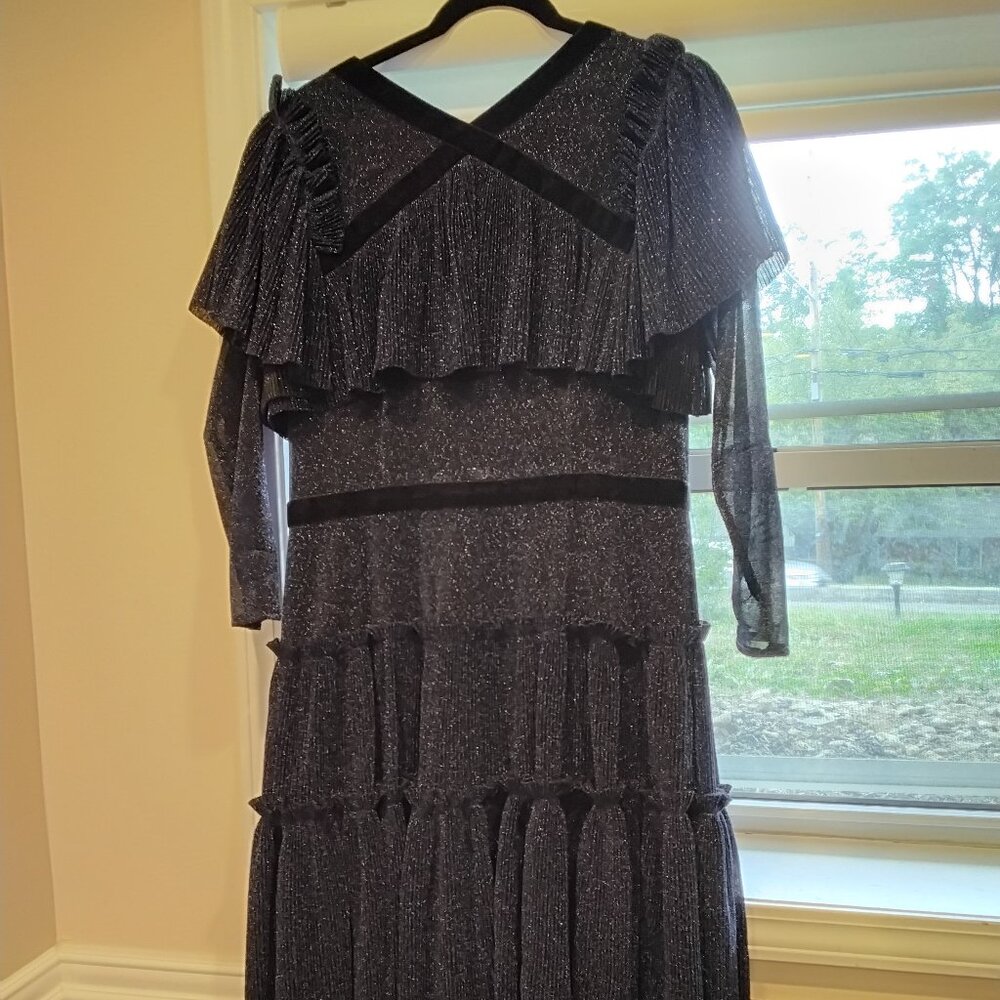 Navy glitter party dress women
